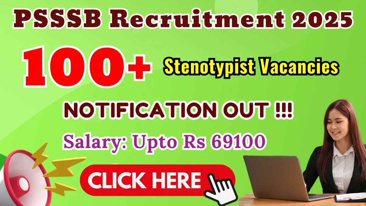 PSSSB Group C Recruitment 2025 - Apply Online for 109 Stenotypist Positions