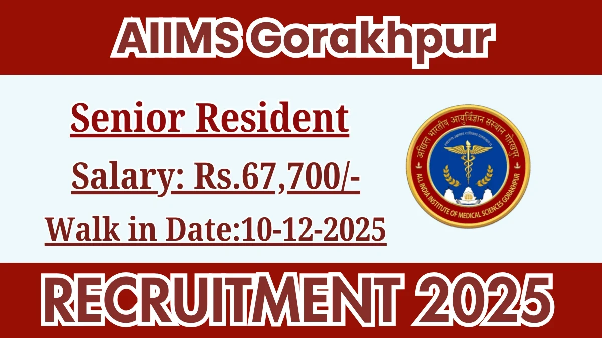 AIIMS Gorakhpur Senior Resident Recruitment 2025 – Apply for 61 Vacancies