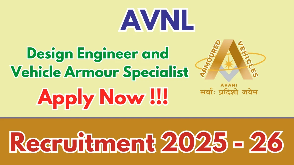 Vehicle Factory Jabalpur Recruitment 2026: Apply Offline for Design Engineer & Vehicle Armour Specialist Posts