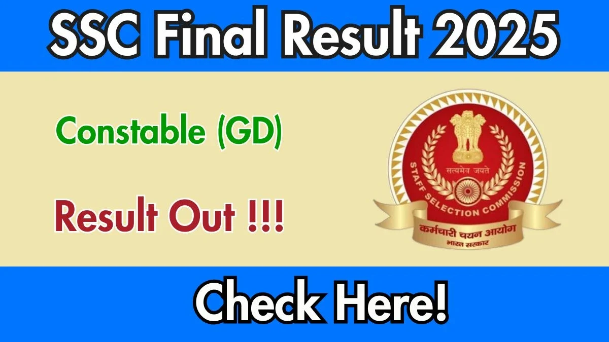 SSC GD Final Result 2025 Declared: Download Merit List, Cut-Off & Scorecard