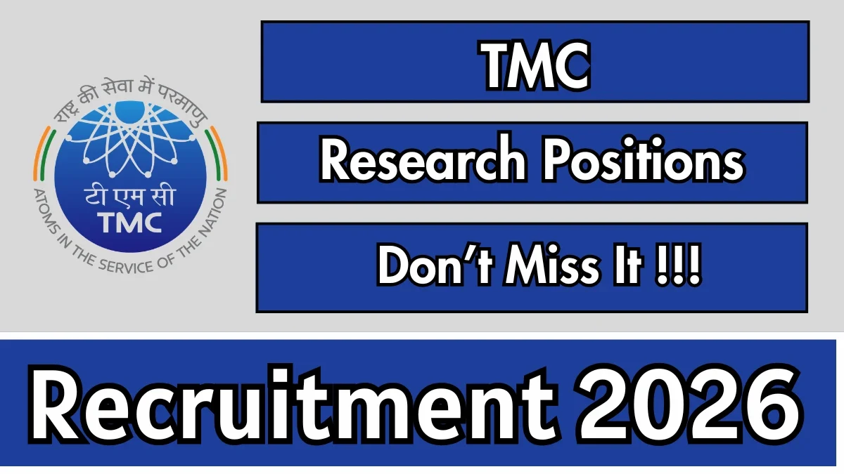 Tata Memorial Centre (TMC) Recruitment 2026: Walk-in Interview for Research Positions