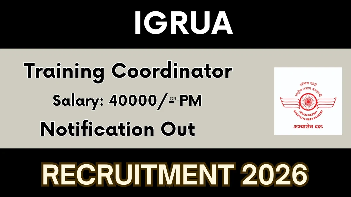 IGRUA Training Coordinator Recruitment 2026: Apply for 1 Ad-hoc Vacancy