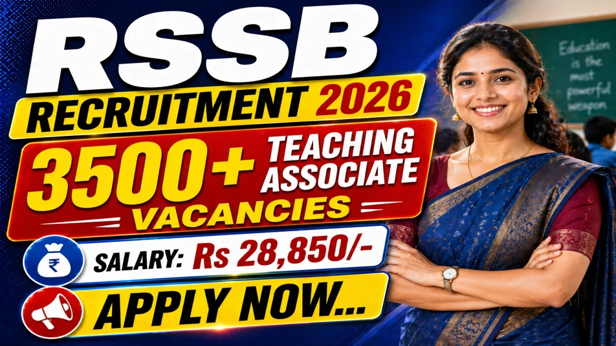 RSSB Teaching Associate Recruitment 2026: Apply Online for 3540 Posts